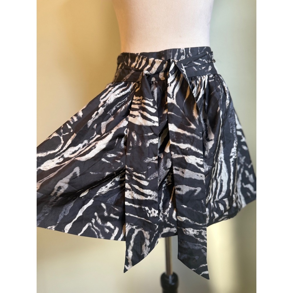 EXPRESS DESIGN STUDIO y2k Zebra  Silk Skirt 0 boho whimsi flowy dainty‎ black
